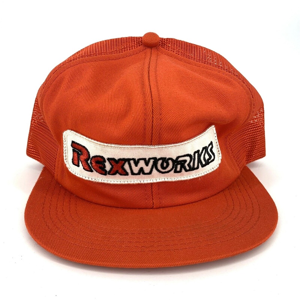 Trucker Hat Rexworks Vintage Snapback K-products Orange USA Made